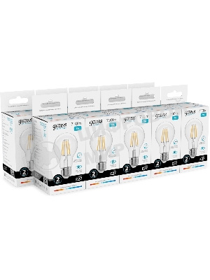 Лампа филам. Gauss Filament 9Вт цок.:E27 груша св.свеч.бел.нейт. (упак.:10шт) (22229)