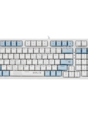 Клавиатура проводная Defender Hawk GK-418, USB, белый/голубой