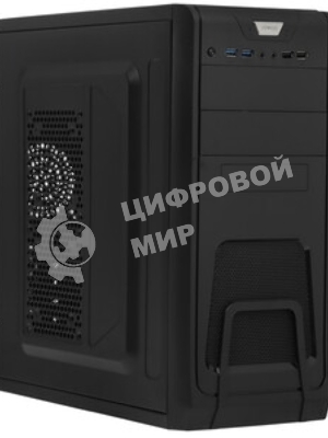 Компьютерный корпус Miditower ExeGate CP-603-UNS350 (ATX, БП UNS350 с вент. 12см, 2хUSB, аудио, черный)