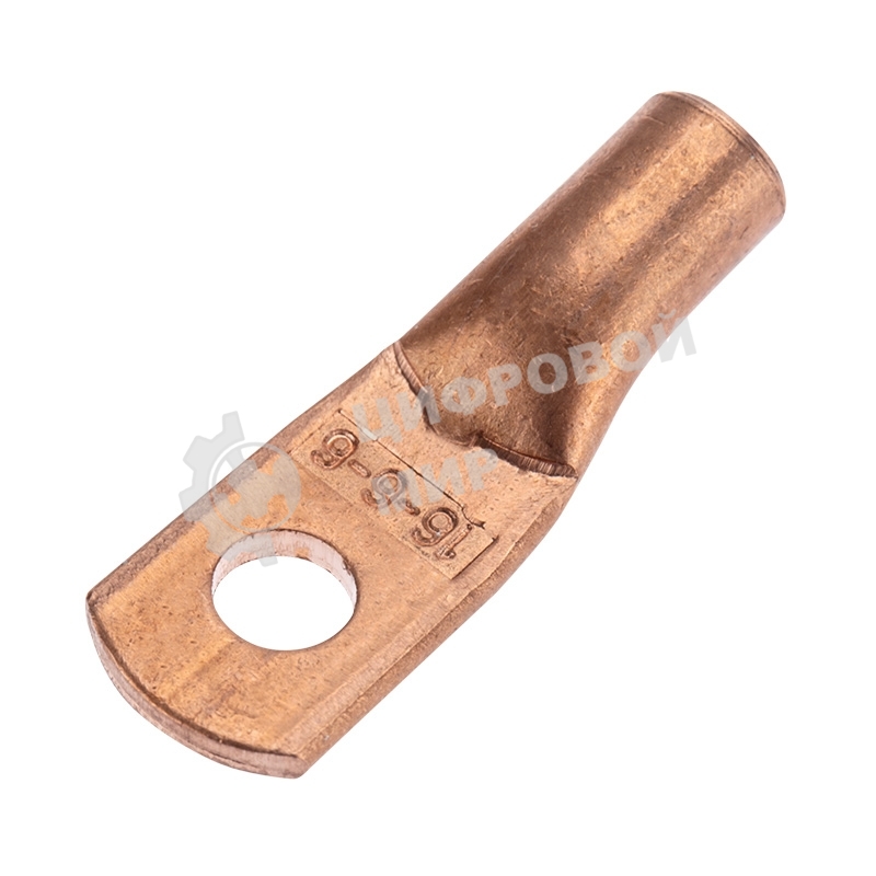 Наконечник медный Rexant ТМ 16-6-6 (16 мм² - Ø6 мм) (в упак. 100 шт.)