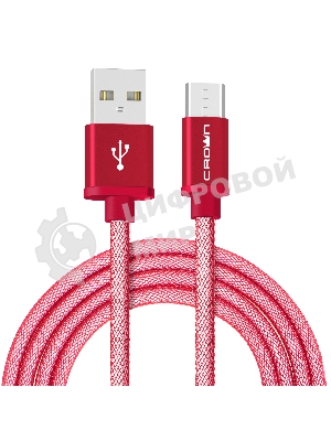 Кабель Crown USB - microUSB CMCU-3072M red