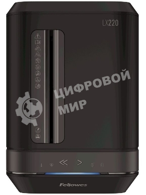 Шредер Fellowes PowerShred LX220 черный (секр.P-4)/перекрестный/20лист./30лтр./скрепки/скобы/пл.карты