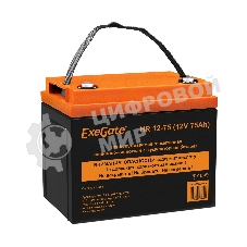 Аккумуляторная батарея ExeGate EX282984RUS HR 12-75 (12V 75Ah, под болт М6)