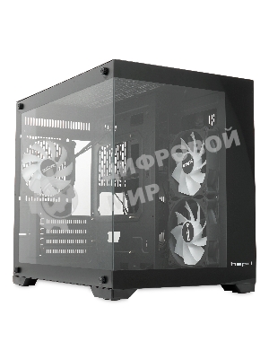Компьютерный корпус HSPD F330, Panoramic Mini-tower, черный, TG, 0.5 SPCC, 3x120мм ARGB mATX, mITX 160/400/200мм 1x2.5