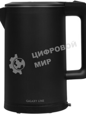 Электрочайник Galaxy GL 0323 черный, 1.7 л, 2000 Вт, скрытый нагревательный элемент
