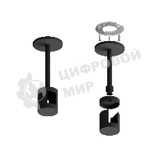 Крепеж накладной A9222 BK черный D20*100mm