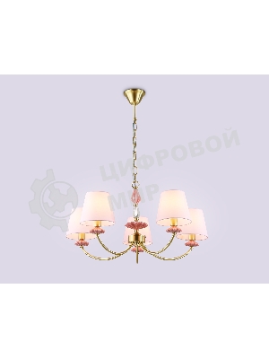 Люстра Ambrella light LH75024/5 GD/PI золото/розовый E14/5 max 40W D700*780