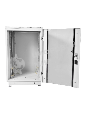 Шкаф коммутационный ЦМО ШТК-М-18.6.6-1ААА-9005 18U 600x600 мм пер. дв. стекл задн. дв. стал.лист 2 бок. пан. направл. под закл.гайки 270 кг черный