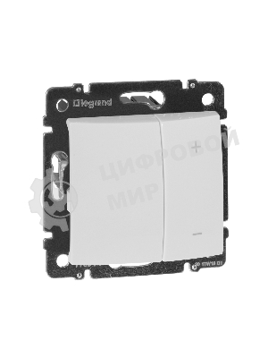 Светорегулятор нажимной 40-600W для л/н и обмоточных т-ров 770074 Legrand Valena Белый