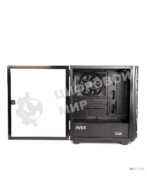 Компьютерный корпус Hiper DCB черный без БП ATX 1x120mm 1x140mm 1xUSB2.0 1xUSB3.0 audio bott PSU
