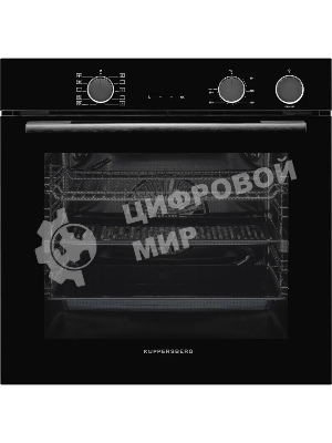 Электрический духовой шкаф Kuppersberg KSO 610 B 60 см, 80 л, High-Tech, 10 режимов, ПАР, Soft Close, телескопические направляющие, черный