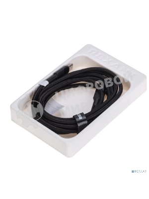 Кабель Rexant Type-C – Type-C, 5A, 100Вт, 1м, в черной нейлоновой оплетке