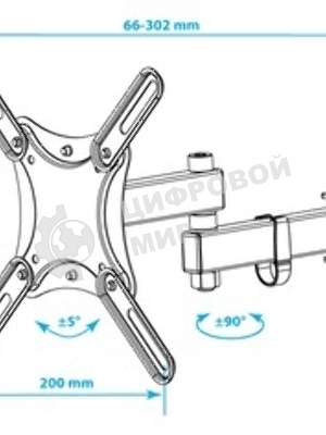 Кронштейн для телевизора Kromax CORBEL-5 черный 15