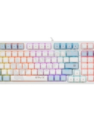 Клавиатура проводная Defender Hawk GK-418, USB, белый/голубой