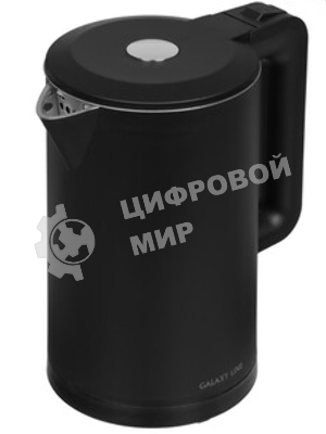 Электрочайник Galaxy GL 0323 черный, 1.7 л, 2000 Вт, скрытый нагревательный элемент