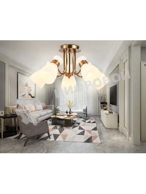 Светильник Ambrella light TR3218/5 GD/FR золото/белый матовый E27*5 max 40W D580*290