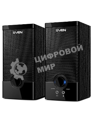 Колонки SVEN SPS-603 черный USB-порт ПК, ноутбука или адаптер 5V DC