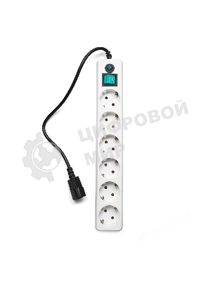 Сетевой фильтр Гарнизон ЕНW-0 0,5 м 6 розеток белый для UPS 