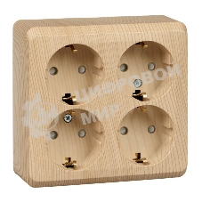 Розетка 4-м ОП Этюд 16А 250В защ. шторки с заземл. сосна SchE PA16-208D