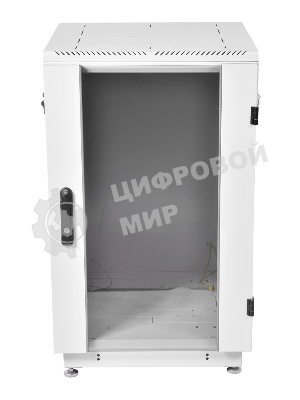 Шкаф коммутационный ЦМО ШТК-М-18.6.6-1ААА-9005 18U 600x600 мм пер. дв. стекл задн. дв. стал.лист 2 бок. пан. направл. под закл.гайки 270 кг черный