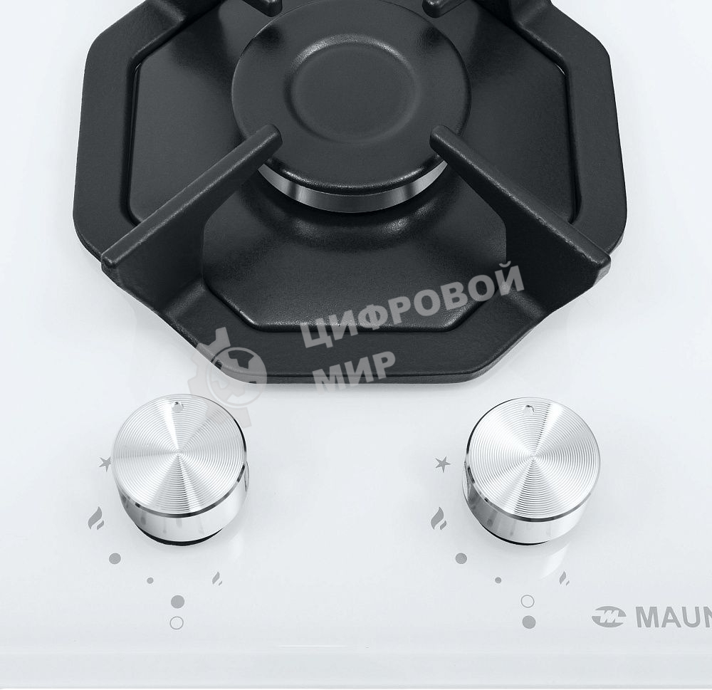 Газовая варочная панель Maunfeld EGHG.32.2CW/G, 2 конфорки, закаленное стекло, белый