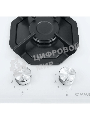 Газовая варочная панель Maunfeld EGHG.32.2CW/G, 2 конфорки, закаленное стекло, белый
