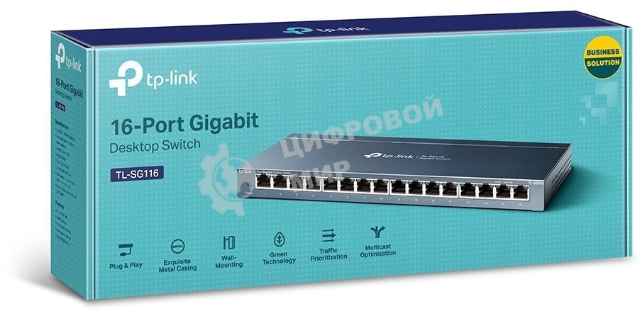 Коммутатор TP-Link TL-SG116 16-портовый гигабитный настольный коммутатор