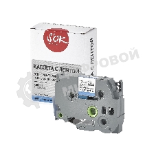 Кассета с лентой S'OK by Sakura Printing TZES541 для Brother, черный на синем, 18мм/8м, наклейка
