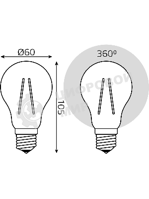 Лампа филам. Gauss Filament 9Вт цок.:E27 груша св.свеч.бел.нейт. (упак.:10шт) (22229)