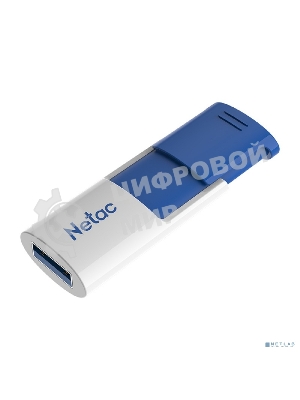 Флешка USB Netac U182 Blue (NT03U182N-256G-32BL), 256Gb, USB 3.0, R/W 70/30, белый/синий