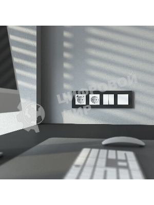Розетка с заземлением, шторками и USB тип A+C (белый матовый)