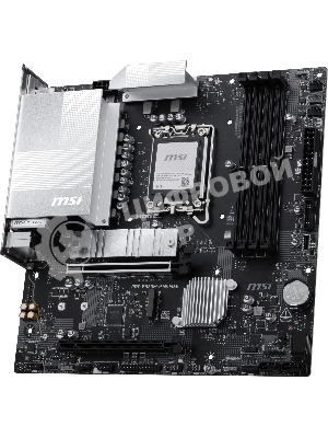 Материнская плата MSI PRO B860M-P WIFI6E, LGA 1851, Intel B860, 4xDDR5 (до 256 ГБ), 4xSATA, 2xM.2 (1xPCIe 5.0, 1xPCIe 4.0), 1xPCIe 5.0 x16, 1xPCIe 4.0 x16, 1xVGA, 1xHDMI, 2xDP, 1x2.5Gb LAN, Wi-Fi 6E, Bluetooth 5.3, 3xUSB-A 5Gbps, 2xUSB-A 2.0, 3x3.5 мм, 7.1, чёрный, mATX