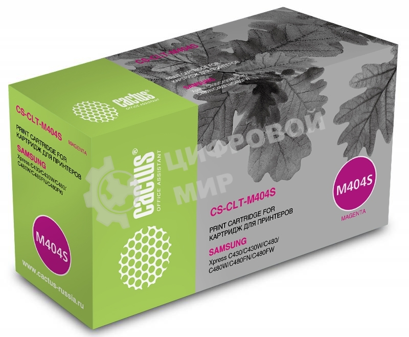 Картридж лазерный Cactus CS-CLT-M404S пурпурный (1000 стр.) для Samsung SL-C430/C430W/C480/C480W/C480FW