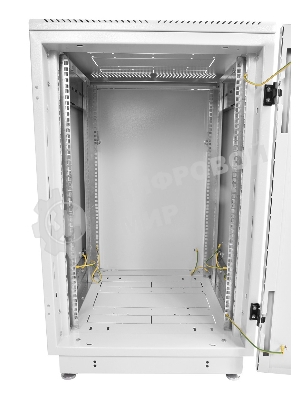 Шкаф коммутационный ЦМО ШТК-М-18.6.6-1ААА-9005 18U 600x600 мм пер. дв. стекл задн. дв. стал.лист 2 бок. пан. направл. под закл.гайки 270 кг черный