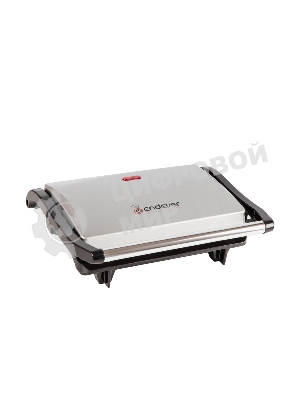 Гриль электрический Endever Grillmaster 115, 1500 Вт, авто терморегулятор, антипригарное покрытие, индикатор нагрева, серебристый/черный