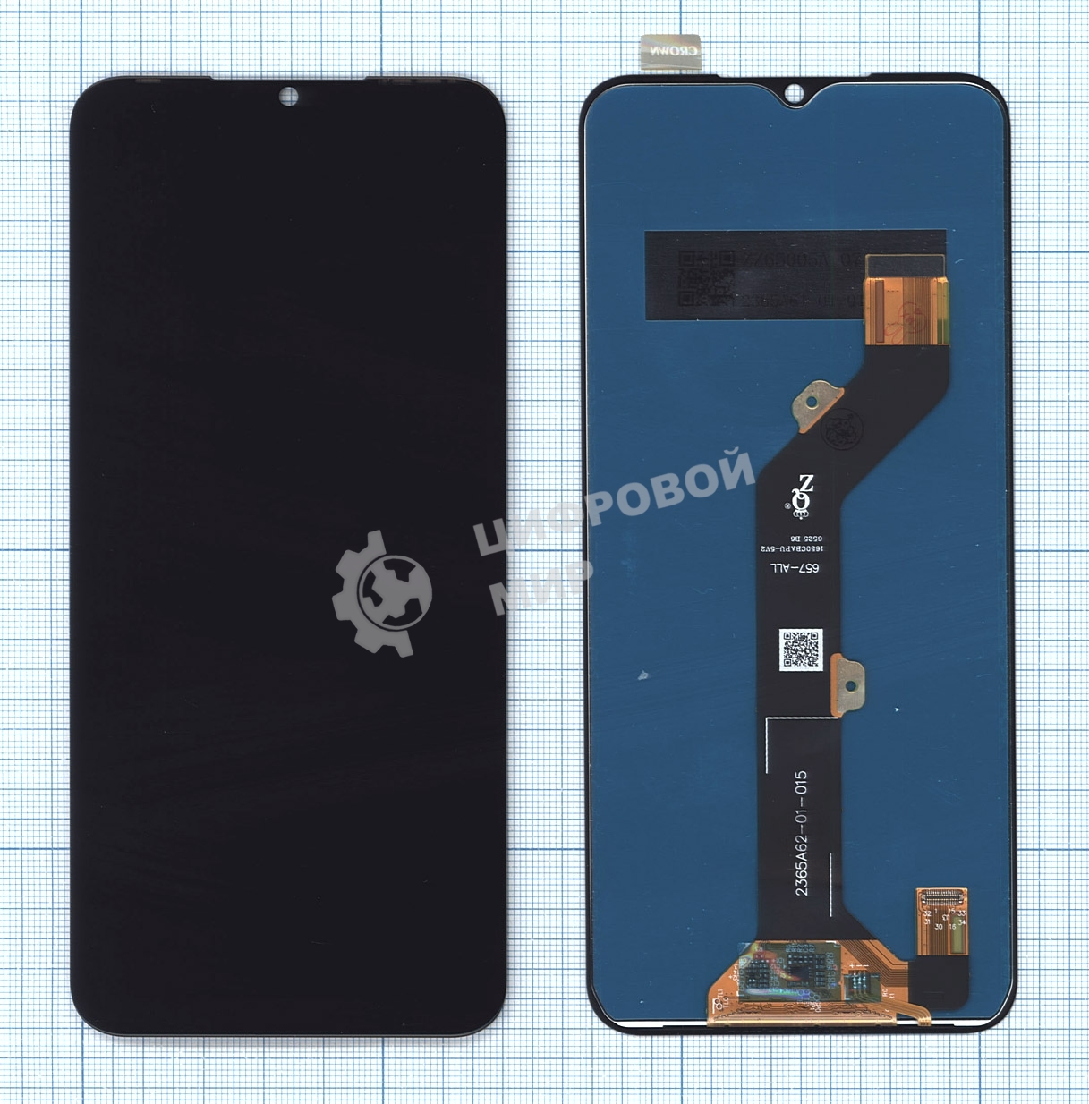 Дисплей для Tecno Spark 7 черный