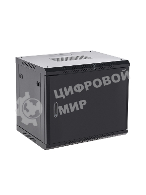 Шкаф коммутационный Rexant настенный 9U 600x600 мм пер. дв. металл черный