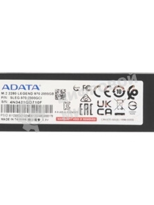 Накопитель SSD ADATA LEGEND 970, 2Tb, PCIe 5.0 x4, M.2 2280, NVMe, R/W 10000/10000, с радиатором