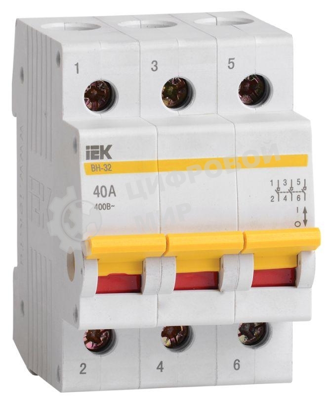 Выключатель нагрузки (мини-рубильник) IEK MNV10-3-040 ВН-32 3Р 40А