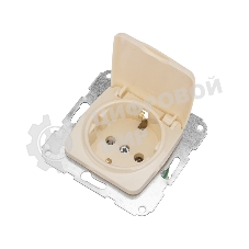 Розетка Kranz 1-ая керамика с/з с крышкой DEA с/у 16А мех. бежевый