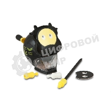 Точилка для карандашей механическая Kw-Trio 30RA Корова 1 отверстие 8мм пластик черный/желтый