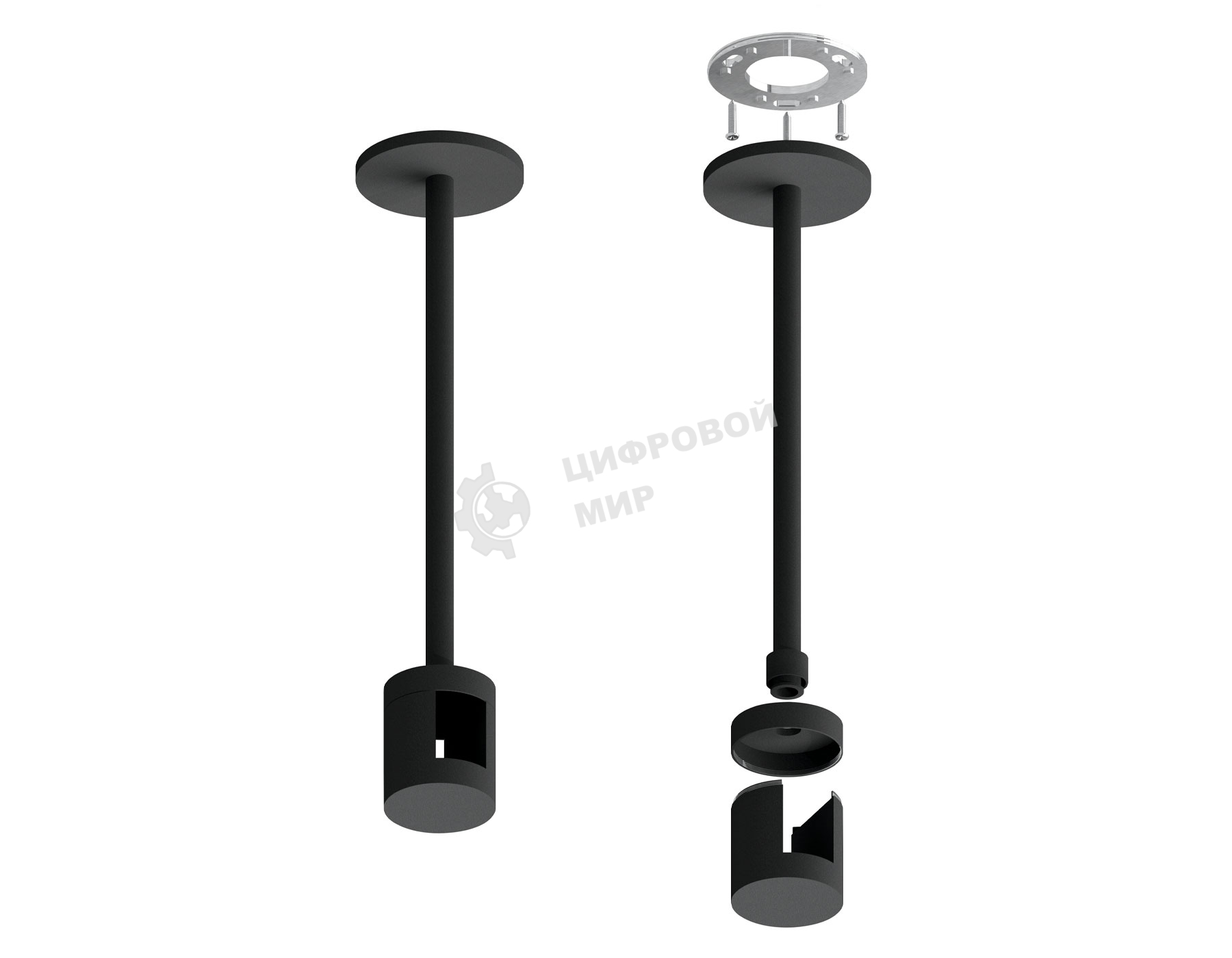 Крепеж накладной A9227 BK черный D20*200mm