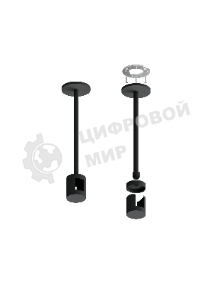 Крепеж накладной A9227 BK черный D20*200mm