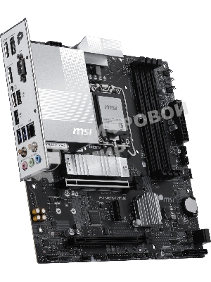 Материнская плата MSI PRO B860M-P WIFI6E, LGA 1851, Intel B860, 4xDDR5 (до 256 ГБ), 4xSATA, 2xM.2 (1xPCIe 5.0, 1xPCIe 4.0), 1xPCIe 5.0 x16, 1xPCIe 4.0 x16, 1xVGA, 1xHDMI, 2xDP, 1x2.5Gb LAN, Wi-Fi 6E, Bluetooth 5.3, 3xUSB-A 5Gbps, 2xUSB-A 2.0, 3x3.5 мм, 7.1, чёрный, mATX