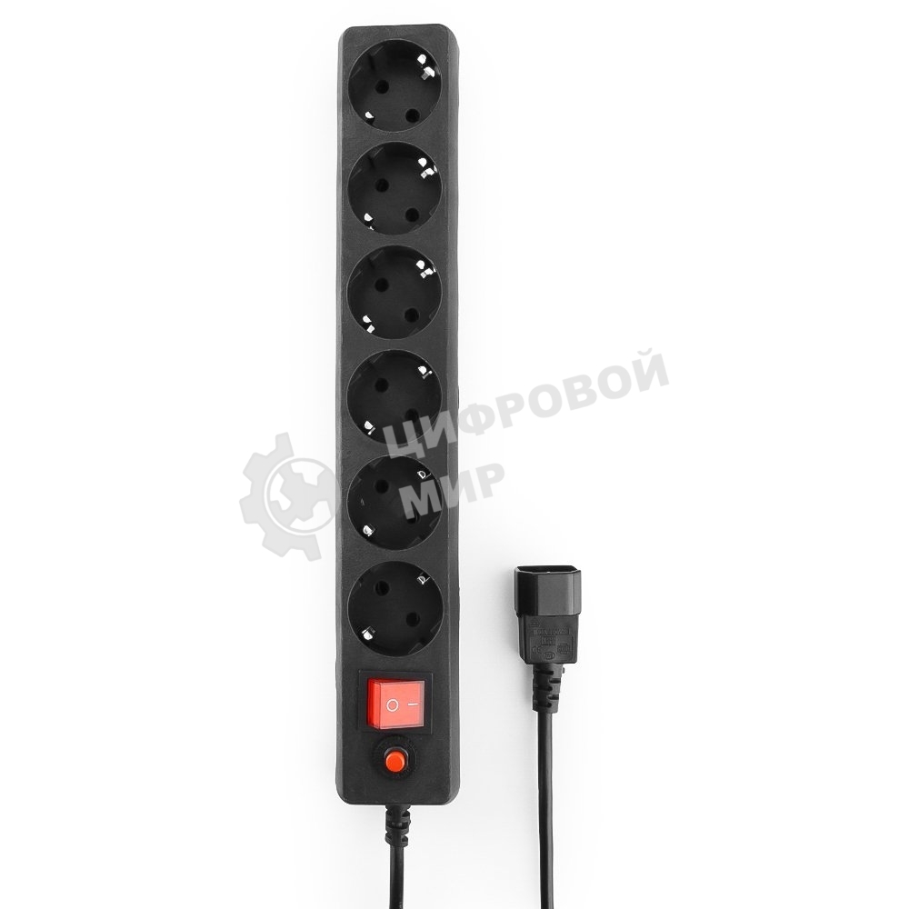 Сетевой фильтр Гарнизон EHB-0 0,5 м 6 розеток черный для UPS