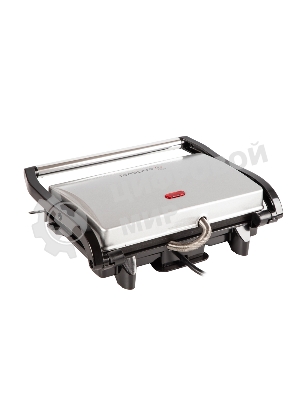 Гриль электрический Endever Grillmaster 115, 1500 Вт, авто терморегулятор, антипригарное покрытие, индикатор нагрева, серебристый/черный