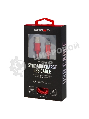 Кабель Crown USB - microUSB CMCU-3072M red