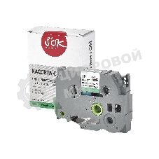 Кассета с лентой S'OK by Sakura Printing TZES741 для Brother, черный на зеленом, 18мм/8м, наклейка