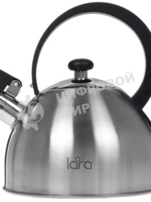 Чайник для плиты Lara LR00-65, нержавейка, матовый, 2,5 л, индукце капс дно, нейлон.ручка