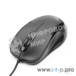 Мышь проводная Gembird MOP-100 черный, 1000 dpi, USB, кнопки - 3
